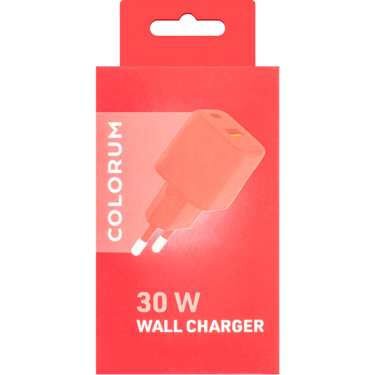 Nätverksladdare Colourum CLS30-AC-02, 30W, 3A, 1 x USB-A - 1 x USB-C, Magenta