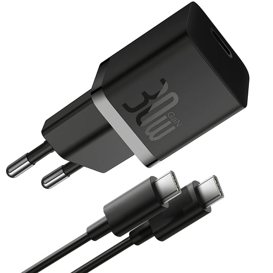 Baseus GaN5S USB-C-kabel Nätverksladdare GaN5S, 30W, 3A, 1 x USB-C, Svart P1011090902113113-00
