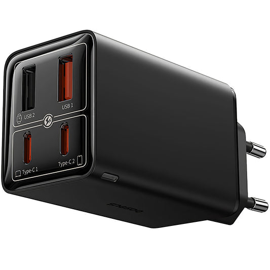 Baseus GaN6 Pro USB-C-kabel Nätverksladdare med USB-C-kabel, 100W, 3,25A, 2 x USB-A - 2 x USB-C, svart P10162705112112-00