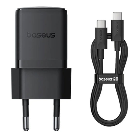 Nätverksladdare med USB-C-kabel Baseus Palm, 30W, 3A, 1 x USB-C, Svart P10111605113-01
