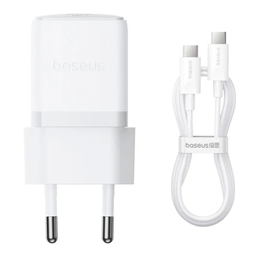 Nätverksladdare med USB-C-kabel Baseus Palm, 30W, 3A, 1 x USB-C, Vit P10111605213-01