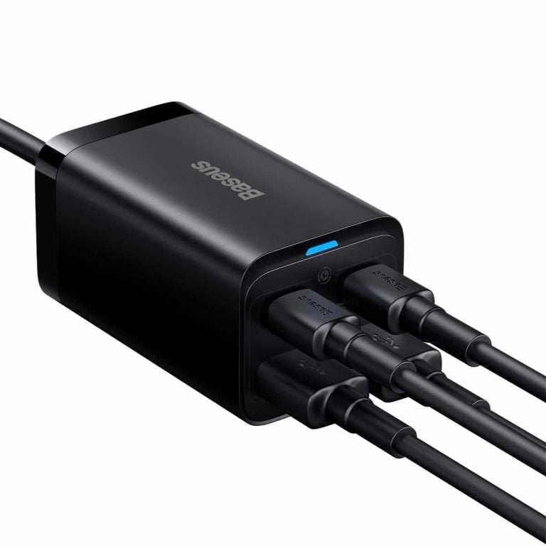 Baseus GaN3 Pro laddningsstation, 65W, 3A, 2 x USB-A - 2 x USB-C, Svart CCGP040101