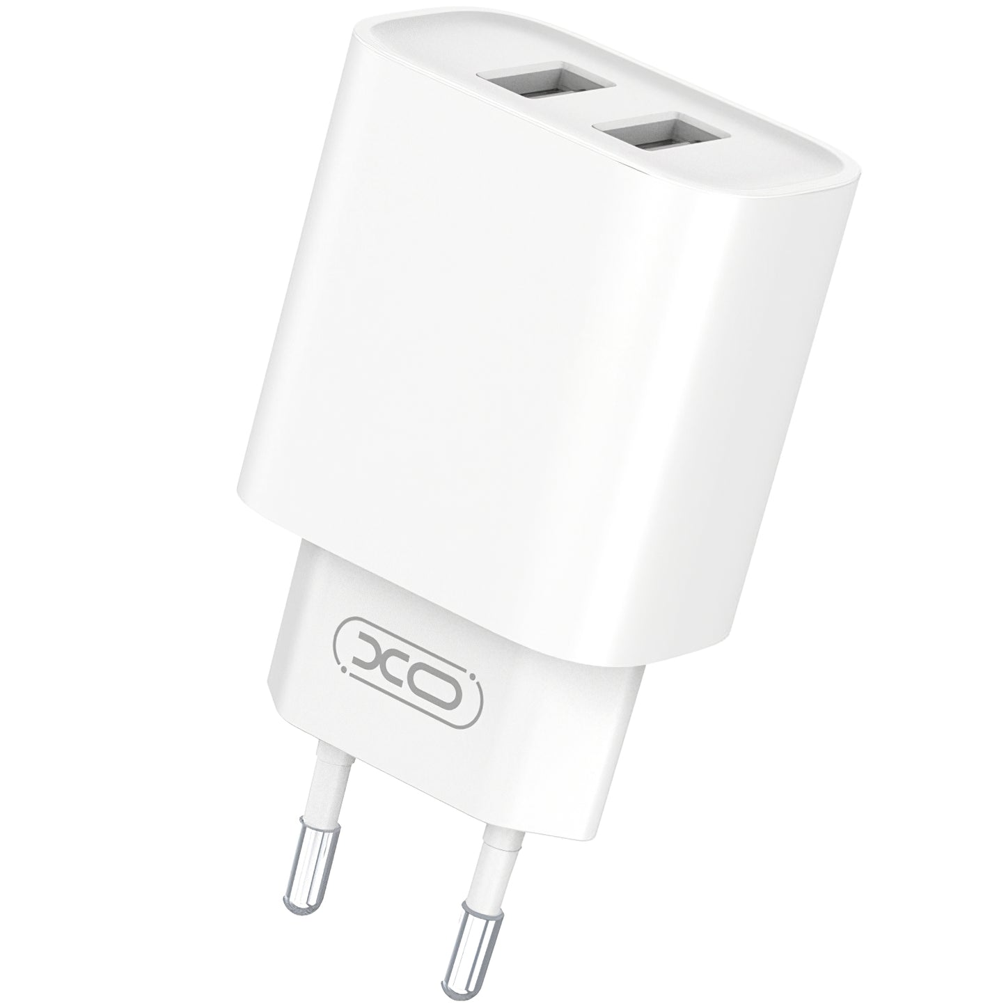 XO Design XO Design BPCE02C USB-C-kabel Nätverksladdare, 10,5W, 2,1A, 2 x USB-A, vit