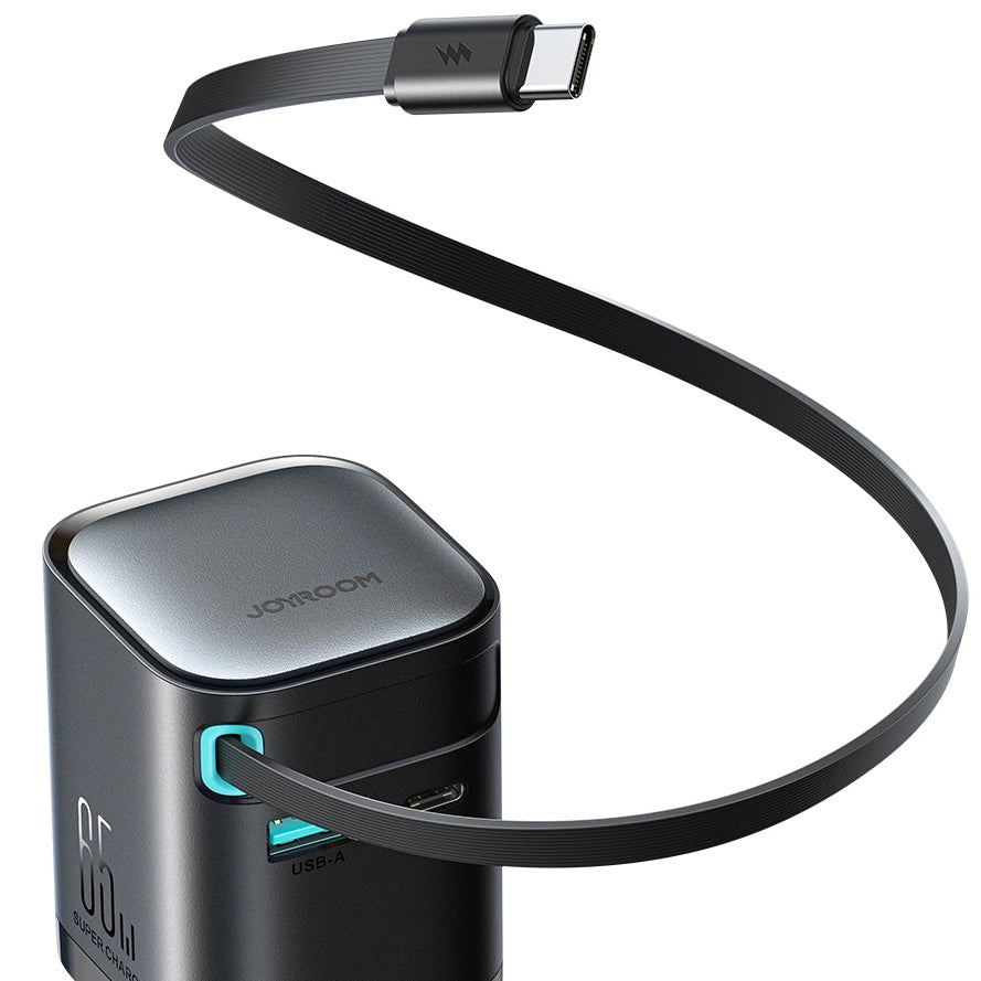 Joyroom JR-TCL02 USB-C-kabel Nätverksladdare JR-TCL02, 65W, 3A, 1 x USB-A - 1 x USB-C, Svart