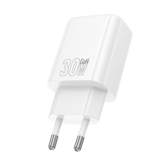 Nätverksladdare HOCO N63, 30W, 3A, 1 x USB-A - 1 x USB-C, Vit