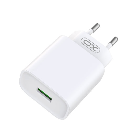 Nätverksladdare med Lightning-kabel XO Design CE02D, 18W, 3A, 1 x USB-A, Vit