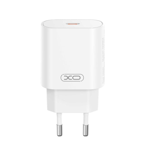 Nätverksladdare med USB-C-kabel XO Design CE25, 25W, 3A, 1 x USB-C, Vit