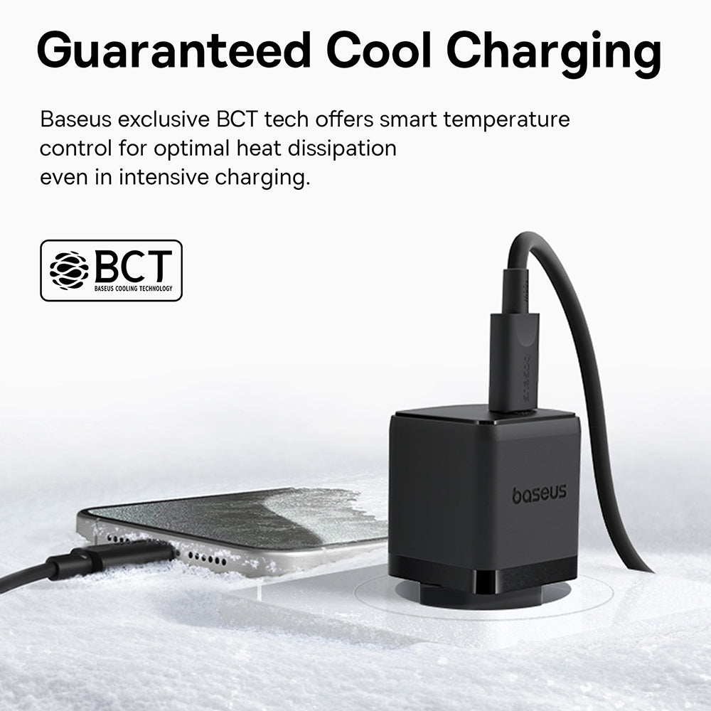 Nätverksladdare med USB-C-kabel Baseus Palm, 30W, 3A, 1 x USB-C, Svart P10111605113-01