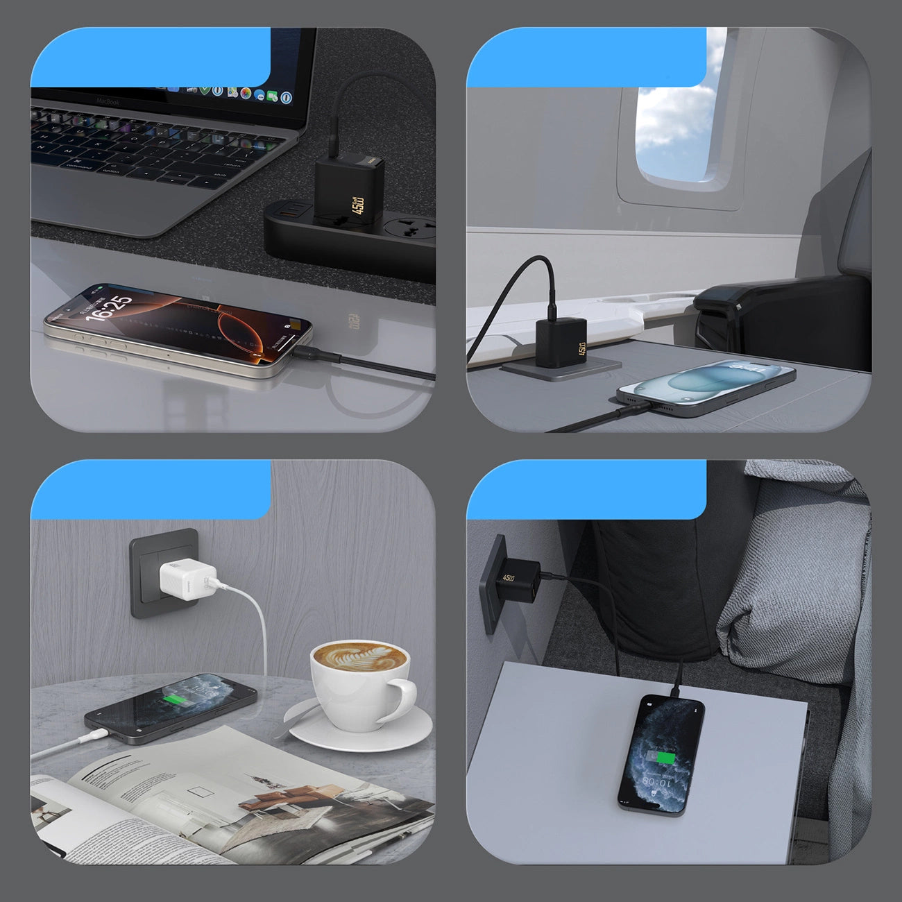 Nätverksladdare med USB-C-kabel Dudao A28C, 45W, 3A, 1 x USB-C, Svart