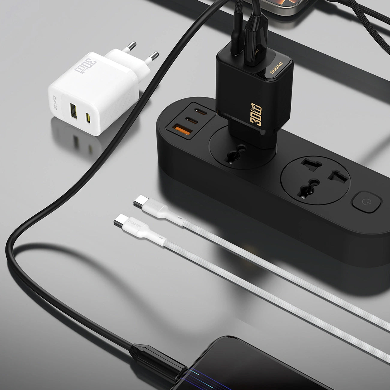 Nätverksladdare med USB-C-kabel Dudao A27TCEU, 30W, 1 x USB-A - 1 x USB-C, Svart