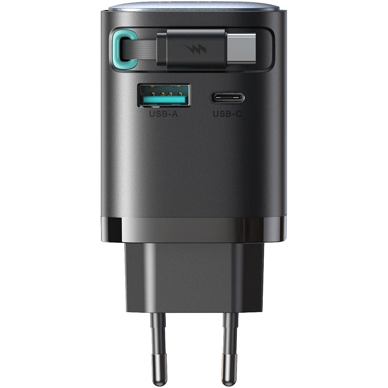 Joyroom JR-TCL02 USB-C-kabel Nätverksladdare JR-TCL02, 65W, 3A, 1 x USB-A - 1 x USB-C, Svart