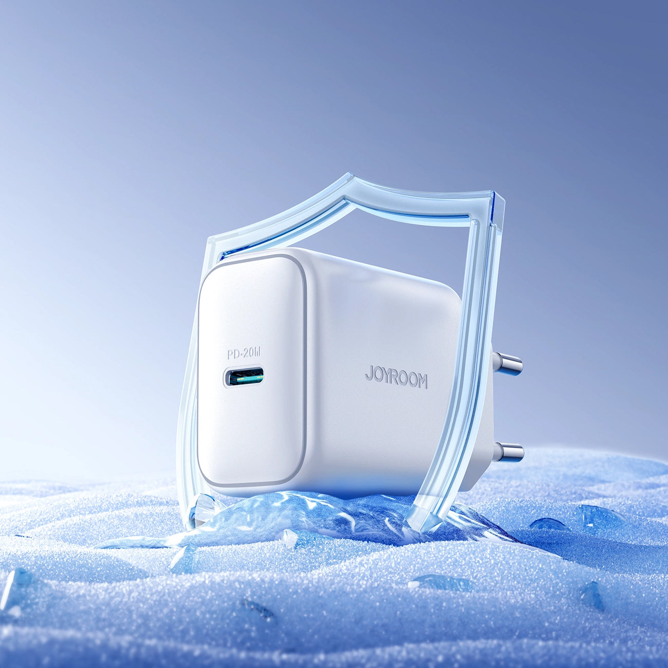 Nätverksladdare med Lightning-kabel Joyroom JR-TCF20, 20W, 3A, 1 x USB-C, Vit