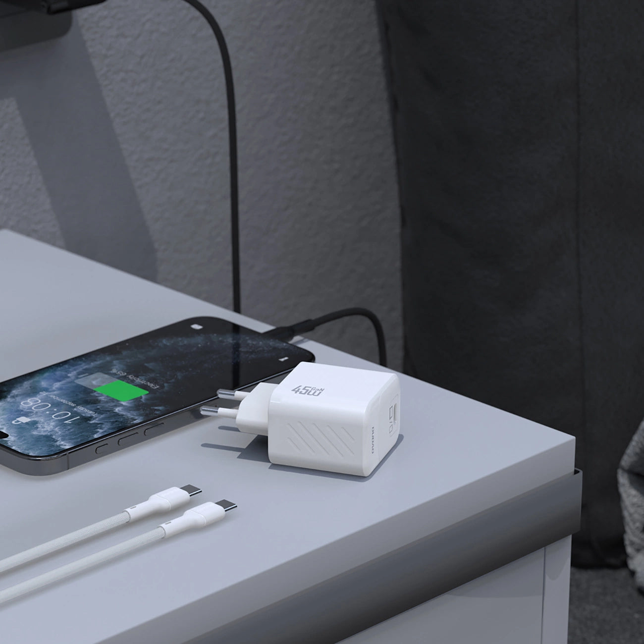 Nätverksladdare med USB-C-kabel Dudao A28C, 45W, 3A, 1 x USB-C, Svart