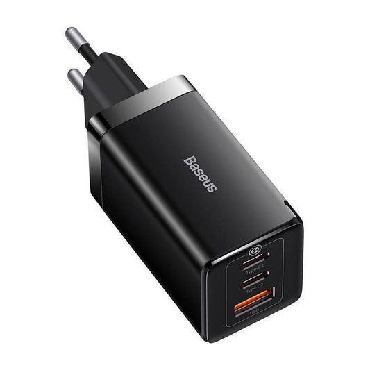 Nätverksladdare med USB-C-kabel Baseus GaN5 Pro, 65W, 3.25A, 1 x USB-A - 2 x USB-C, Svart C0206500