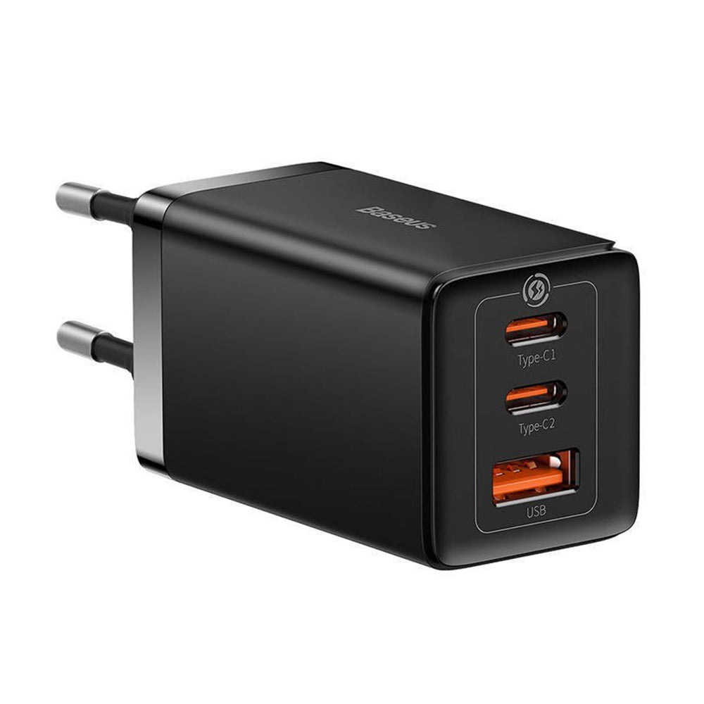 Nätverksladdare med USB-C-kabel Baseus GaN5 Pro, 65W, 3.25A, 1 x USB-A - 2 x USB-C, Svart C0206500