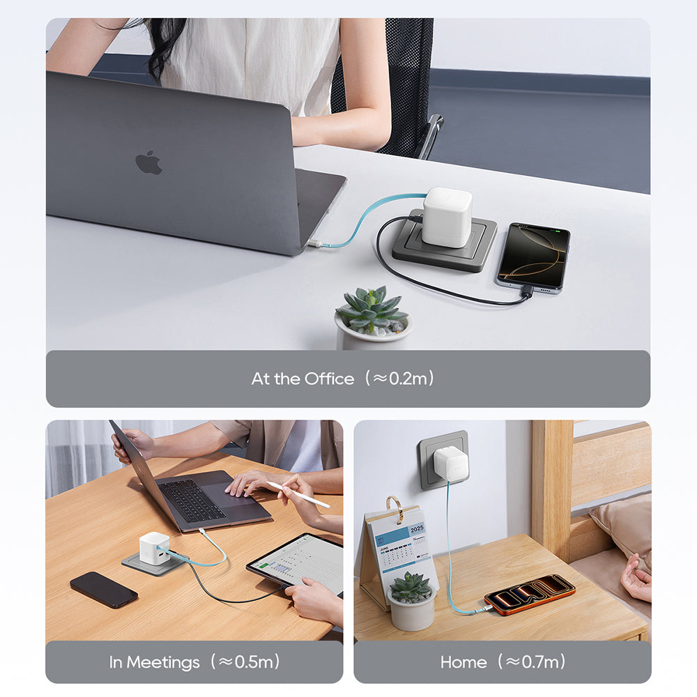 Nätadapter med USB-C-kabel Cuktech, 67W, 3,25A, 1 x USB-A - 1 x USB-C, Vit CUKA653WEUWT