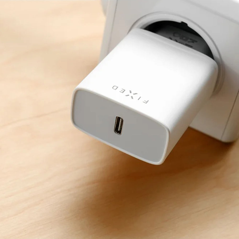 Fixed USB-C Cable Network Charger, 20W, 3A, 1 x USB-C, White