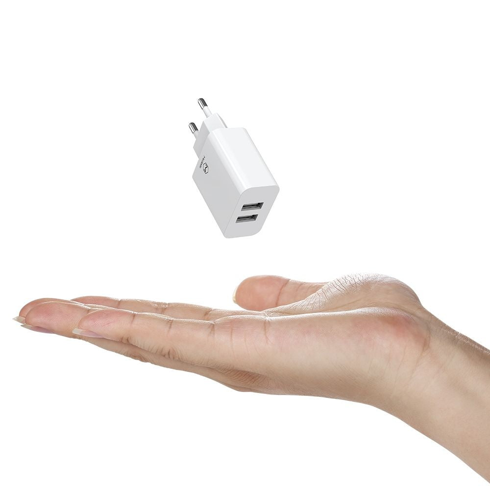 Nätverksladdare med USB-C-kabel McDodo CH-6721 Erbjudande, 12W, 2.4A, 2 x USB-A, Vit