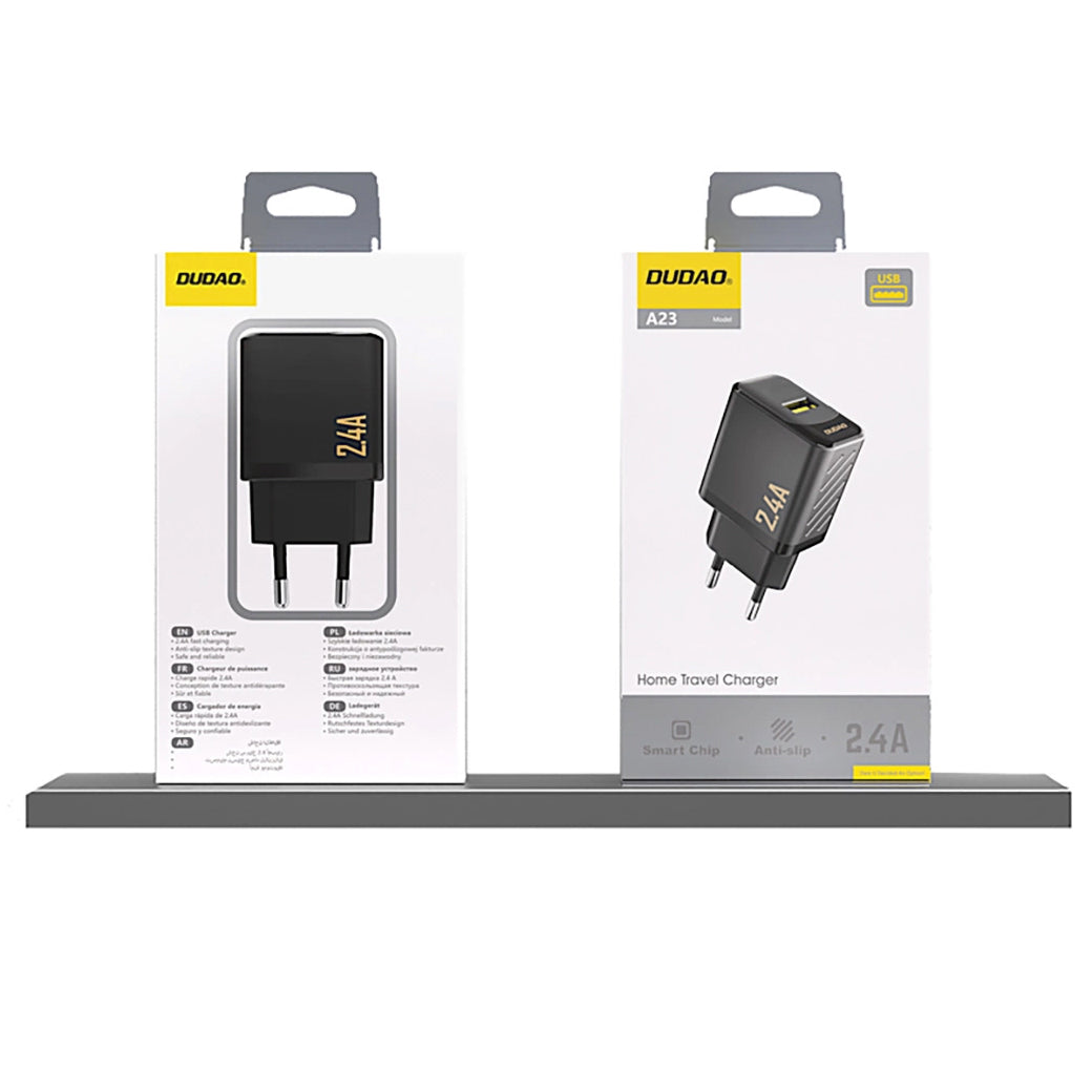 Dudao A23 nätadapter, 12W, 2.4A, 1 x USB-A, svart
