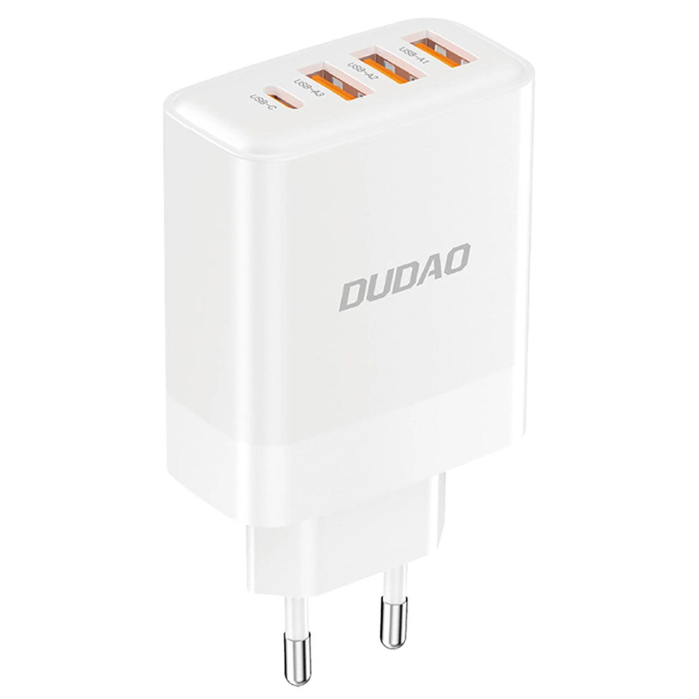 Nätverksladdare Dudao A5HEU, 20W, 3A, 1 x USB-C - 3 x USB-A, Vit