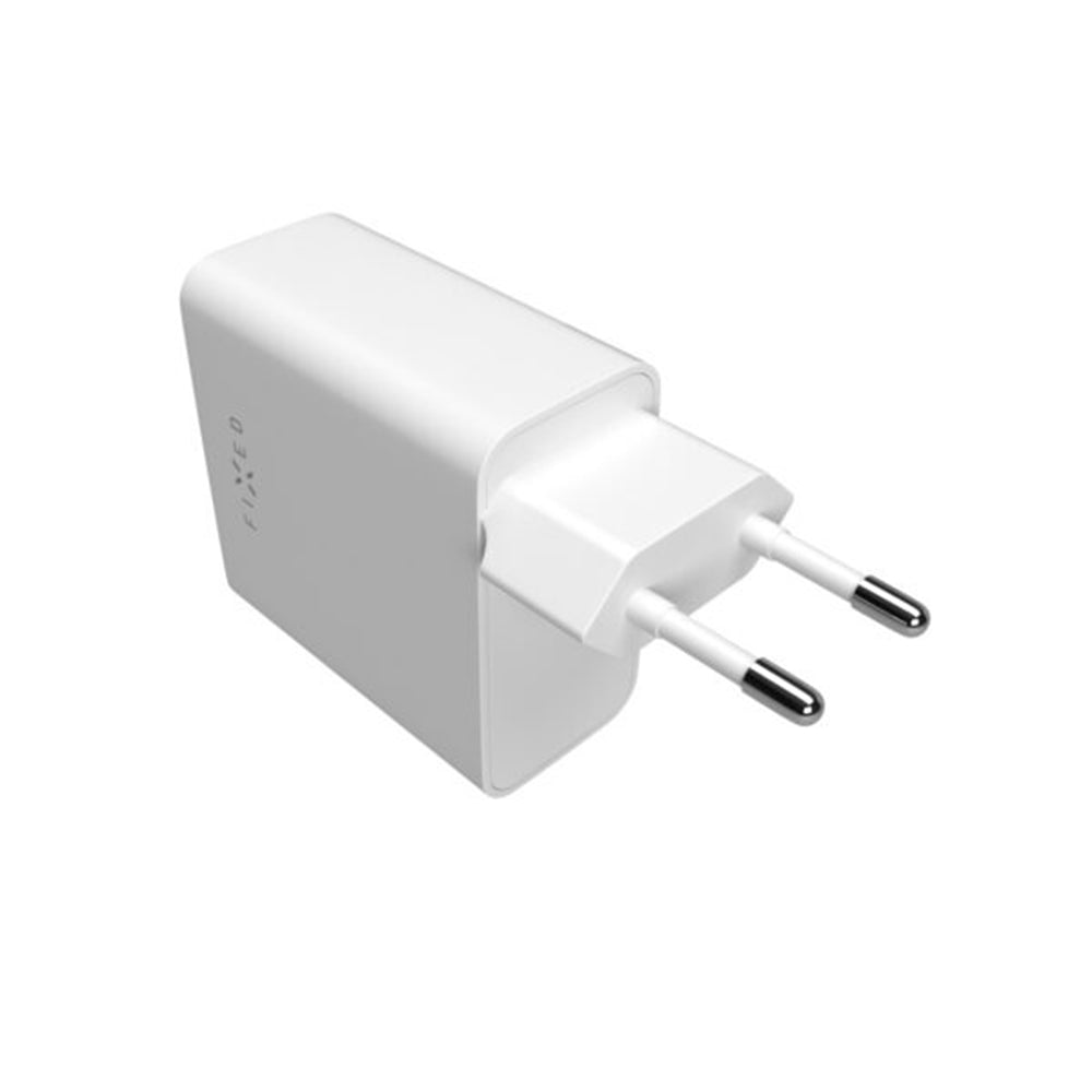 Fixed nätverksladdare, 65W, 3.25A, 2 x USB-C, Vit