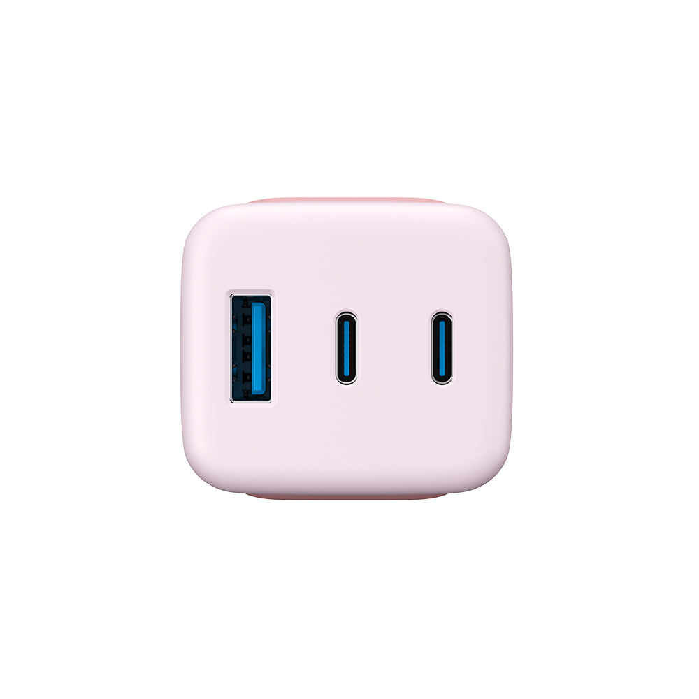 HAVIT UC260 Nätverksladdare, 65W, 3A, 1 x USB-A - 2 x USB-C, Rosa