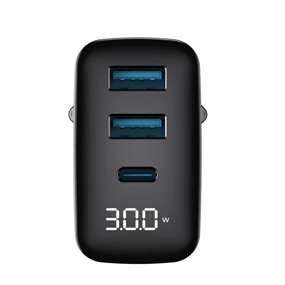 Nätverksladdare HAVIT UCLE001, 30W, 3A, 2 x USB-A - 1 x USB-C, Svart