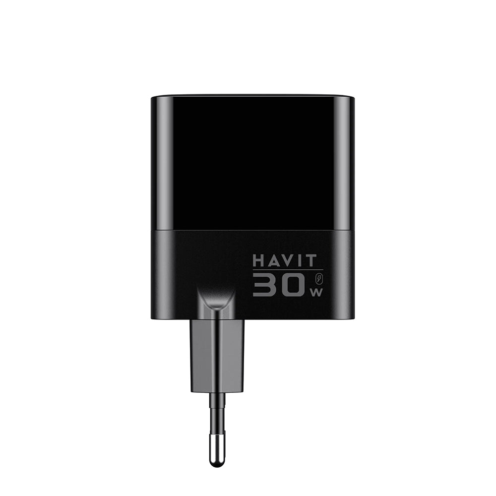 Nätverksladdare HAVIT UCLE001, 30W, 3A, 2 x USB-A - 1 x USB-C, Svart