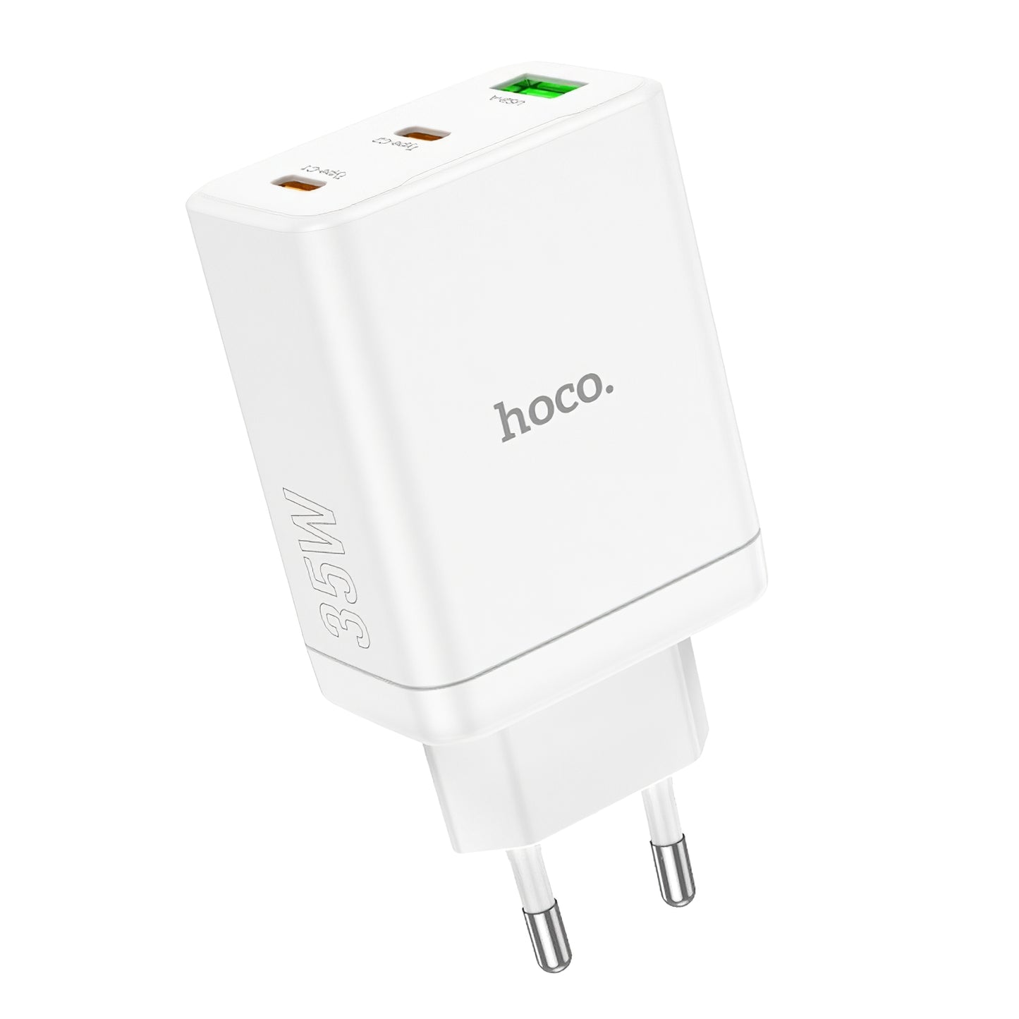 Nätverksladdare HOCO N33, 35W, 3A, 1 x USB-A - 2 x USB-C, Vit