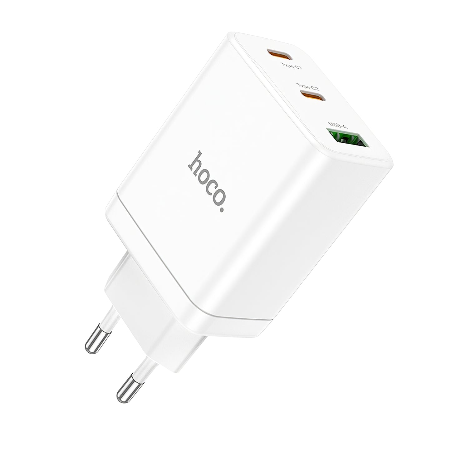 Nätverksladdare HOCO N33, 35W, 3A, 1 x USB-A - 2 x USB-C, Vit