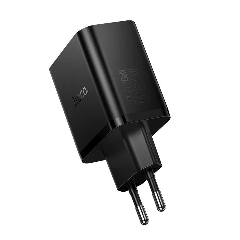 Nätverksladdare HOCO N75, 65W, 3A, 1 x USB-A - 2 x USB-C, Svart