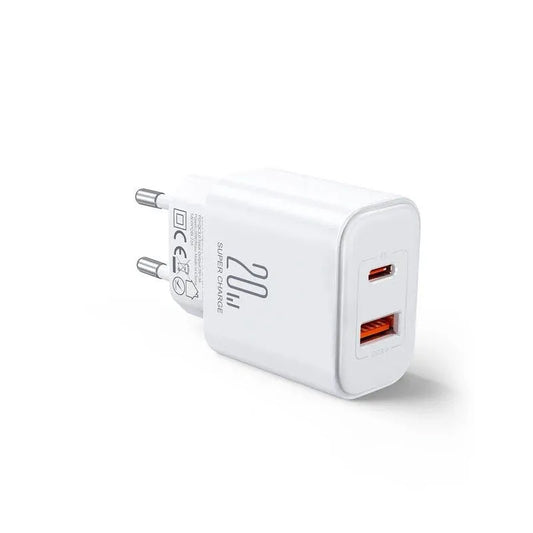 Nätverksladdare Joyroom JR-TCF05, 20W, 3A, 1 x USB-A - 1 x USB-C, Vit