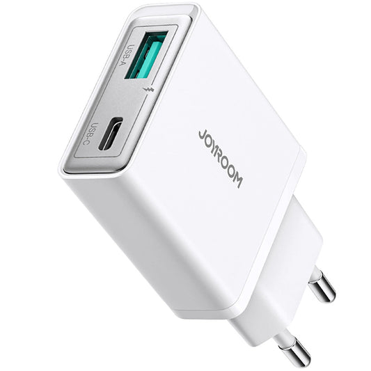 Nätverksladdare Joyroom JR-TCF14, 20W, 3A, 1 x USB-A - 1 x USB-C, Vit