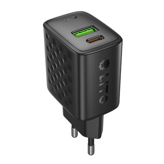 Nätverksladdare Lito LC19, 30W, 3A, 1 x USB-A - 1 x USB-C, Svart