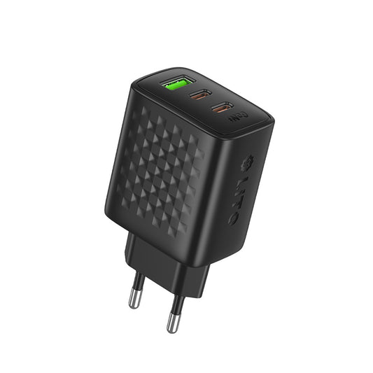 Lito LC25 Nätverksladdare, 65W, 3.25A, 1 x USB-A - 2 x USB-C, Svart