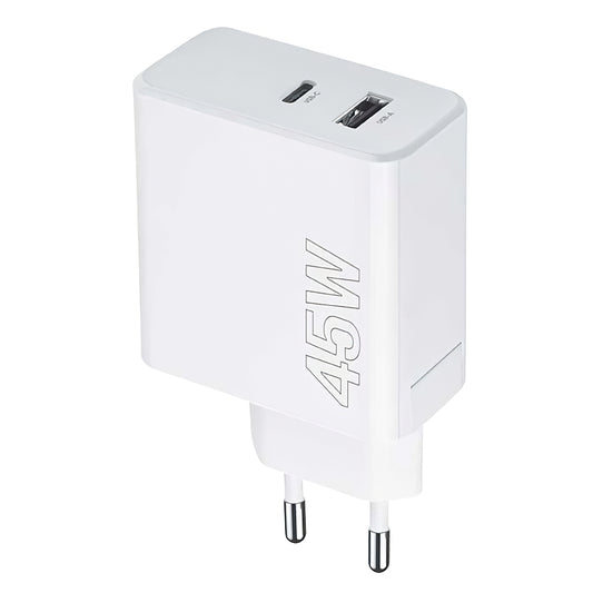 MaXlife nätverksladdare MXTC-07-45AC, 45W, 3A, 1 x USB-A - 1 x USB-C, vit