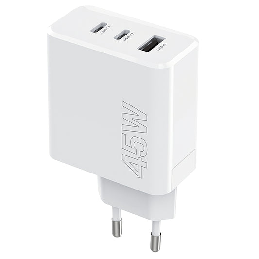 MaXlife nätverksladdare MXTC-07-45ACC, 45W, 3A, 1 x USB-A - 2 x USB-C, vit