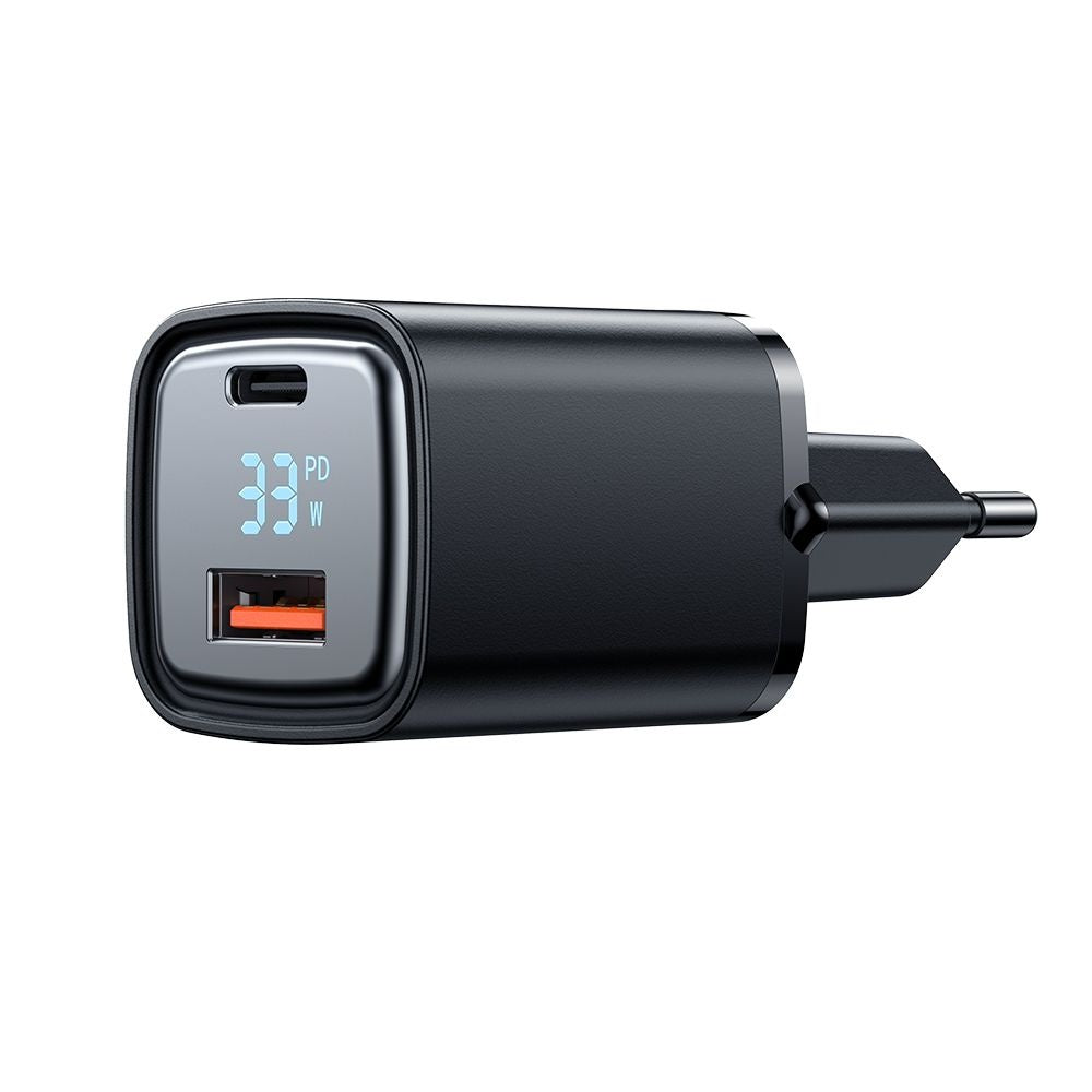 McDodo CH-1701 Graphite Display Nätverksladdare, 33W, 3A, 1 x USB-A - 1 x USB-C, Svart