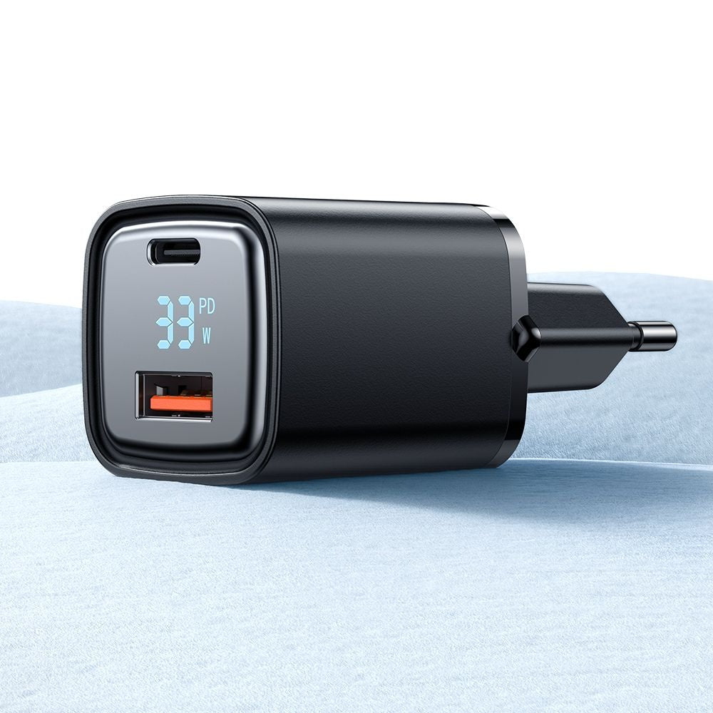 McDodo CH-1701 Graphite Display Nätverksladdare, 33W, 3A, 1 x USB-A - 1 x USB-C, Svart