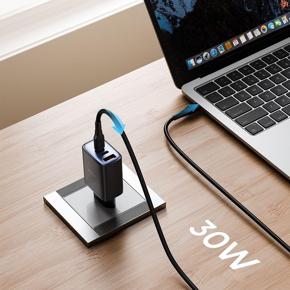 McDodo CH-2180 Nätverksladdare Display, 30W, 3A, 1 x USB-A - 2 x USB-C, Svart