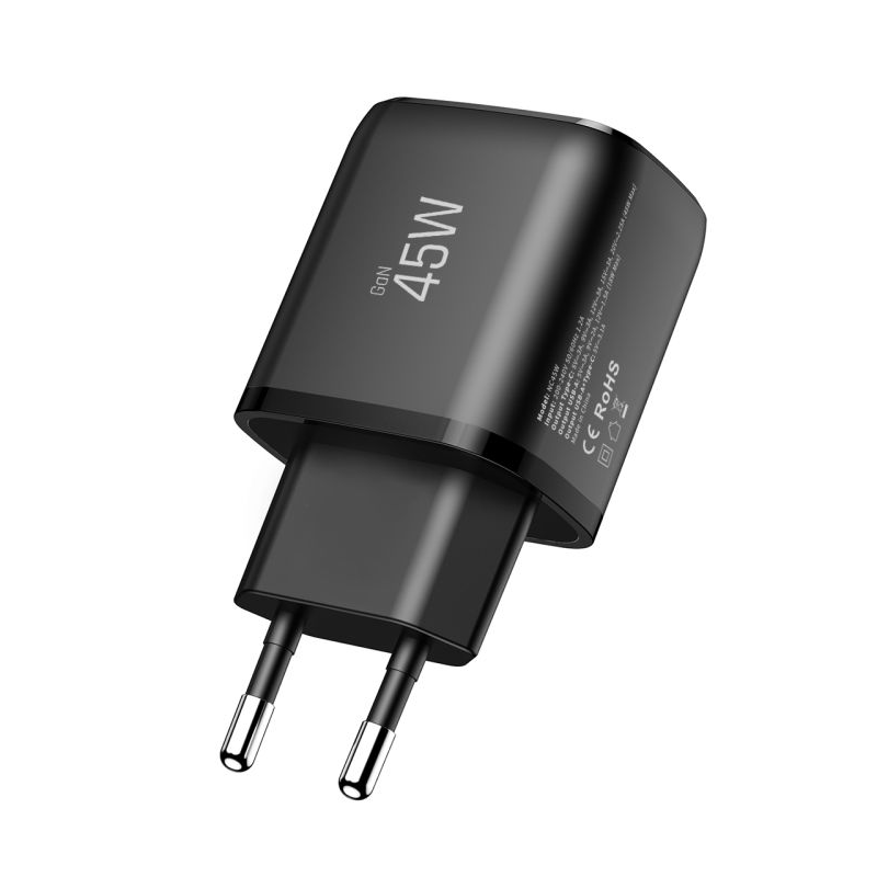 Nätverksladdare Tech-Protect NCA45W, 45W, 3A, 1 x USB-A - 1 x USB-C, Svart