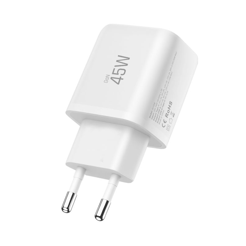 Nätverksladdare Tech-Protect NCA45W, 45W, 3A, 1 x USB-A - 1 x USB-C, Vit