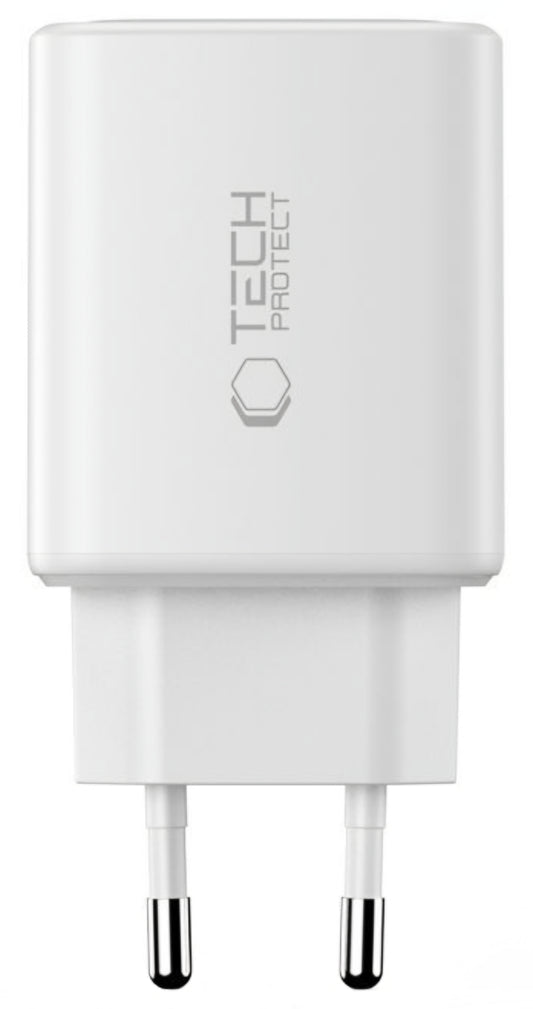 Nätverksladdare Tech-Protect NCA65W, 65W, 3A, 1 x USB-A - 2 x USB-C, Vit