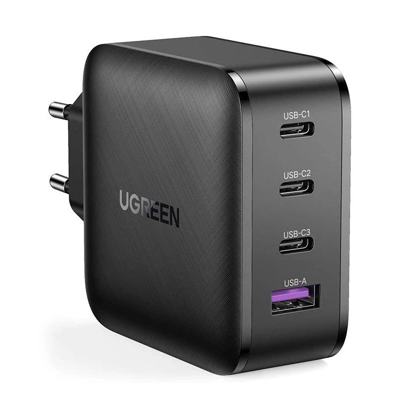 Nätverksladdare UGREEN CD104, 65W, 3A, 1 x USB-A - 3 x USB-C, Svart