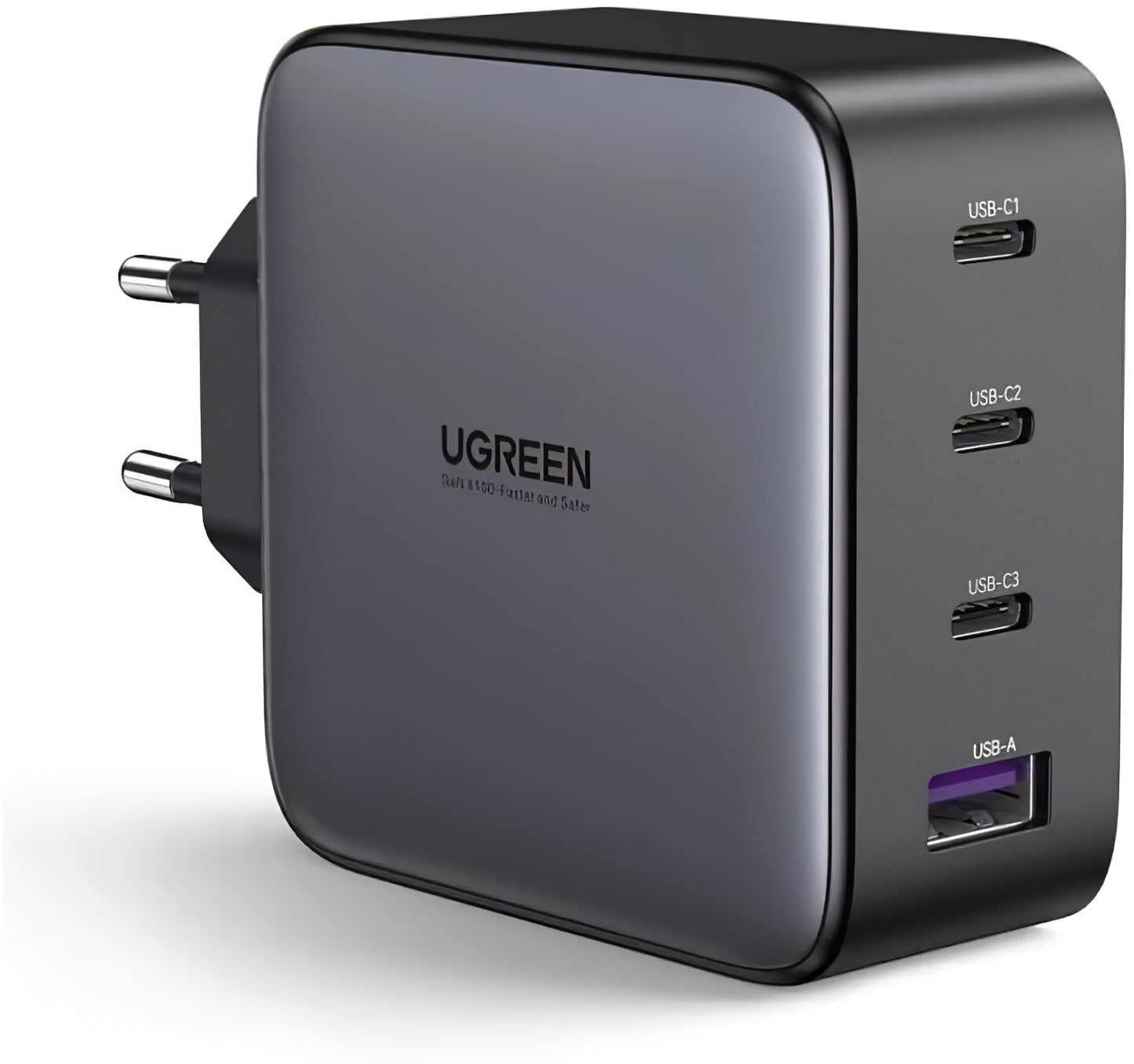 Nätverksladdare UGREEN CD226, 100W, 3A, 1 x USB-A - 3 x USB-C, Svart