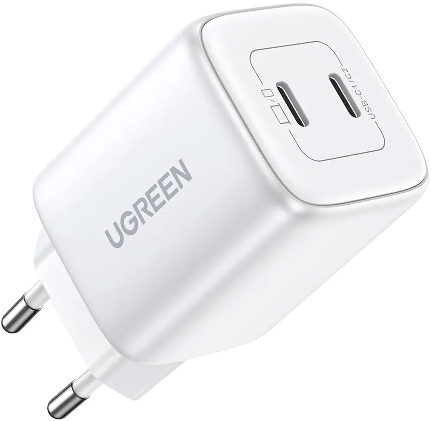 UGREEN CD294 Nätverksladdare, 45W, 3A, 2 x USB-C, Vit
