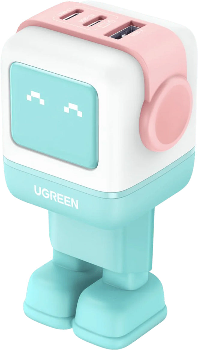 UGREEN CD361 Uno Nätverksladdare, 65W, 3.25A, 1 x USB-A - 2 x USB-C, Turkos