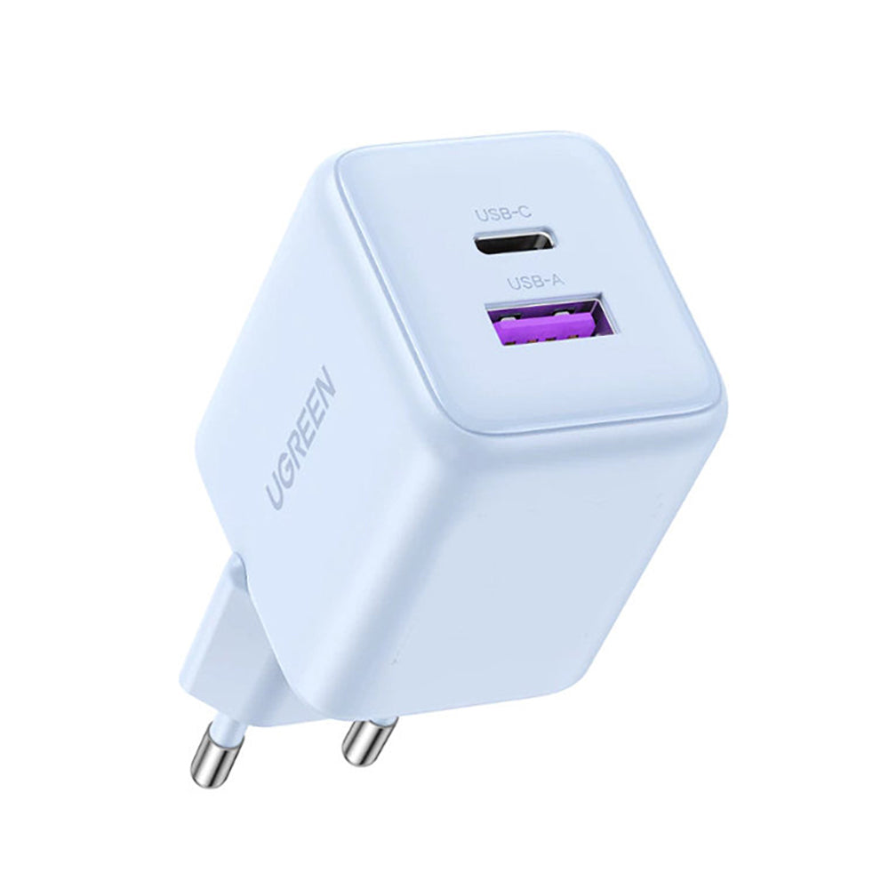 UGREEN X516 Nätverksladdare, 30W, 3A, 1 x USB-A - 1 x USB-C, Blå