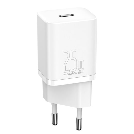 Baseus Super Si nätverksladdare, 25W, 3A, 1 x USB-C, vit CCSP020102