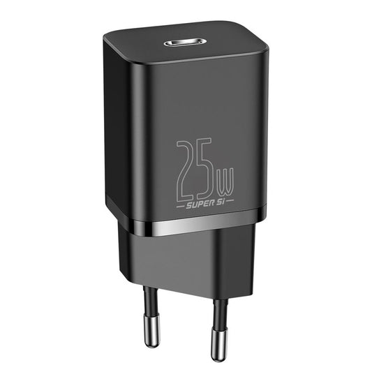 Baseus Super Si nätverksladdare, 25W, 3A, 1 x USB-C, svart CCSP020101
